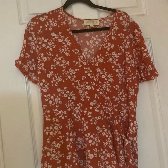 Sweet Wanderer Coral Floral Dress - Picture 2 of 5